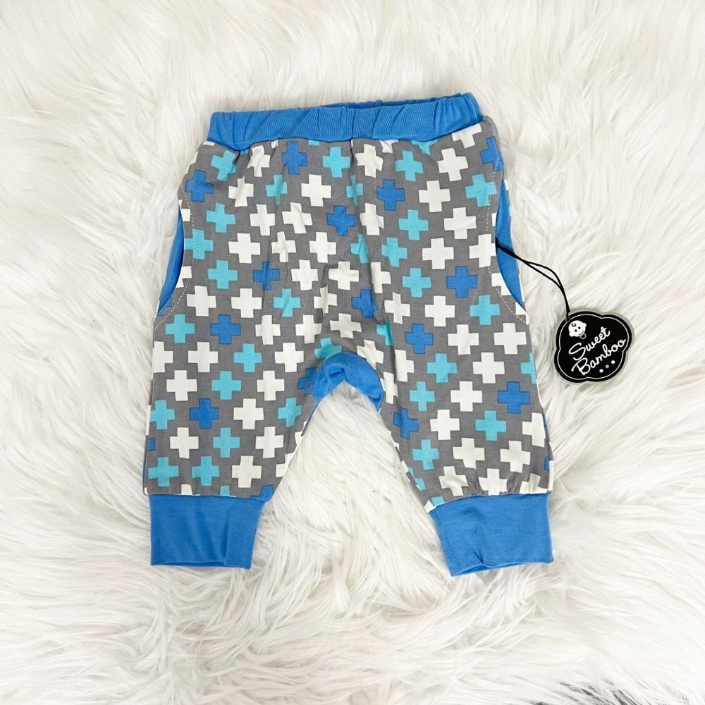 Sweet Bamboo Baby 3-6M Printed Plus Signs Harem Jogger Pants